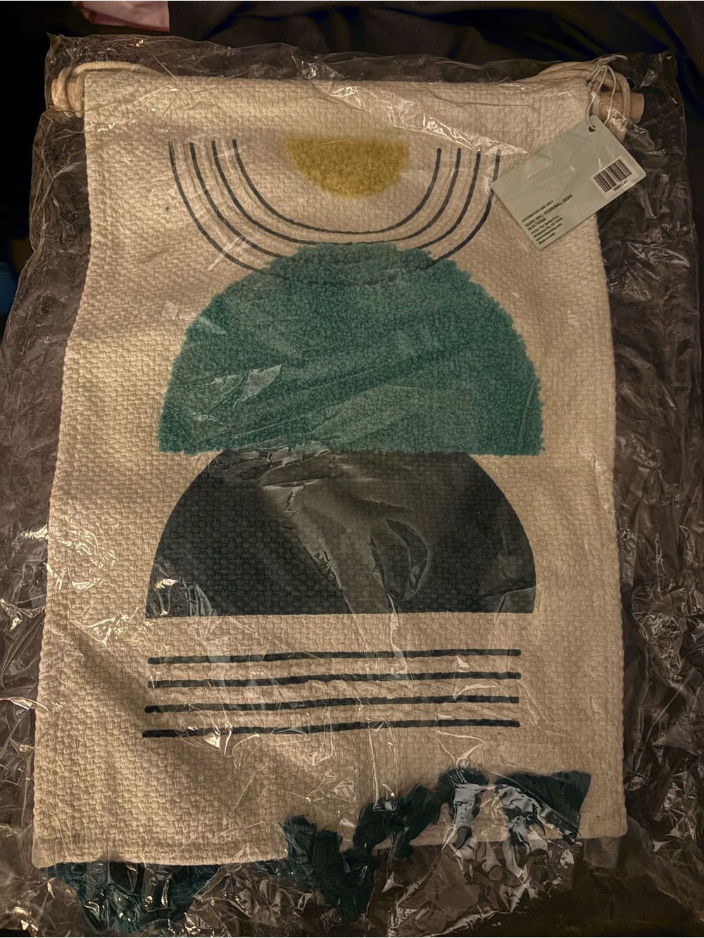 The Spring Shop Teal, Navy & Mustard Woven Wall Accent